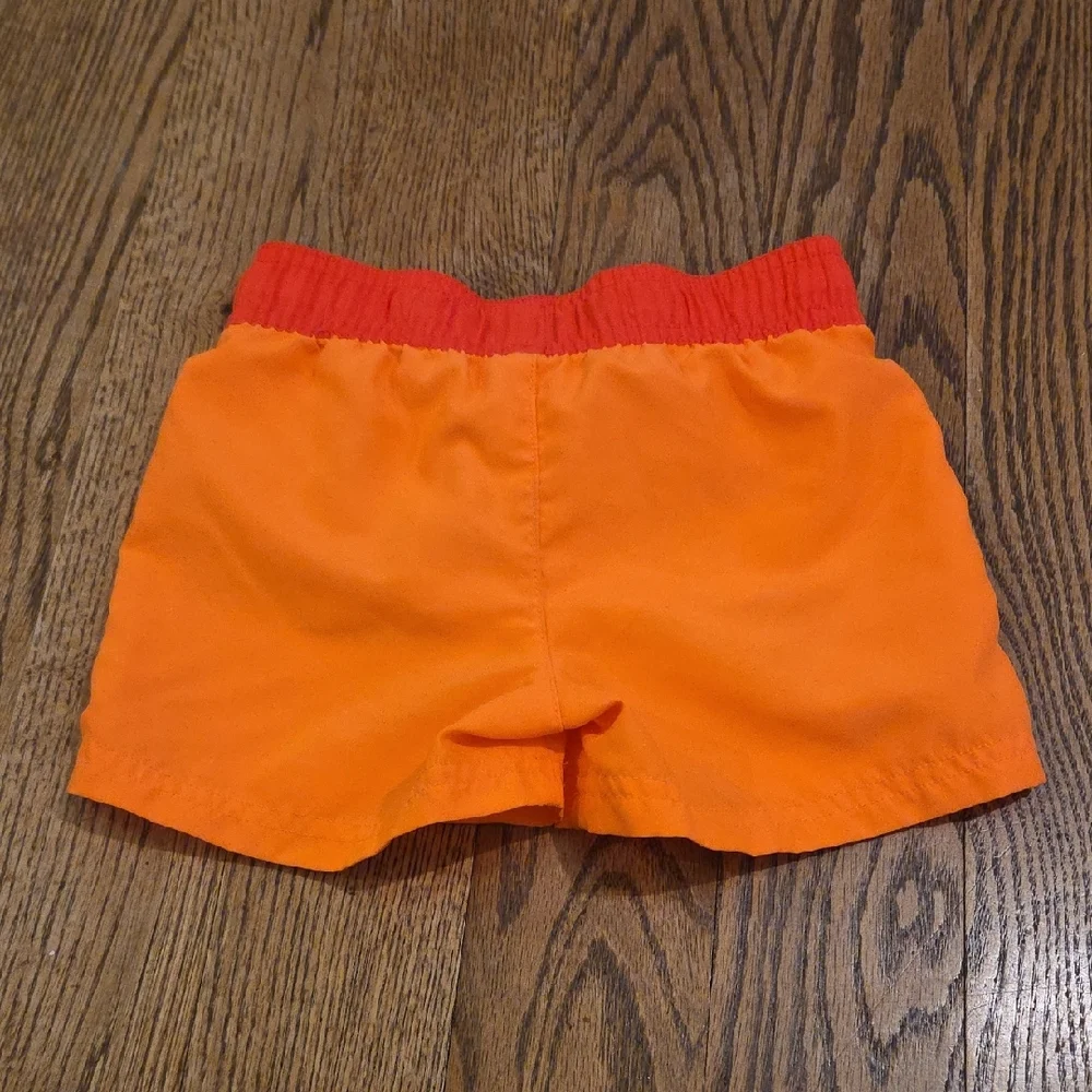 Cat & Jack - Vibrant Orange Swim Trunks with Red Accent- Toddler Size 3T